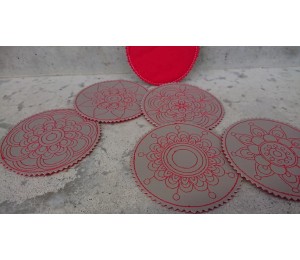 Stickserie ITH - Untersetzer Flower Circles